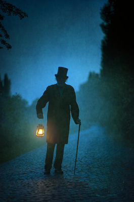 man with lantern